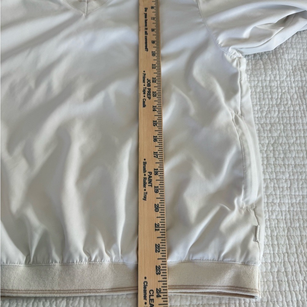 Liz Claiborne LizGolf White V-Neck Windbreaker Pullover Mesh Lined Womens Medium - Picture 7 of 8